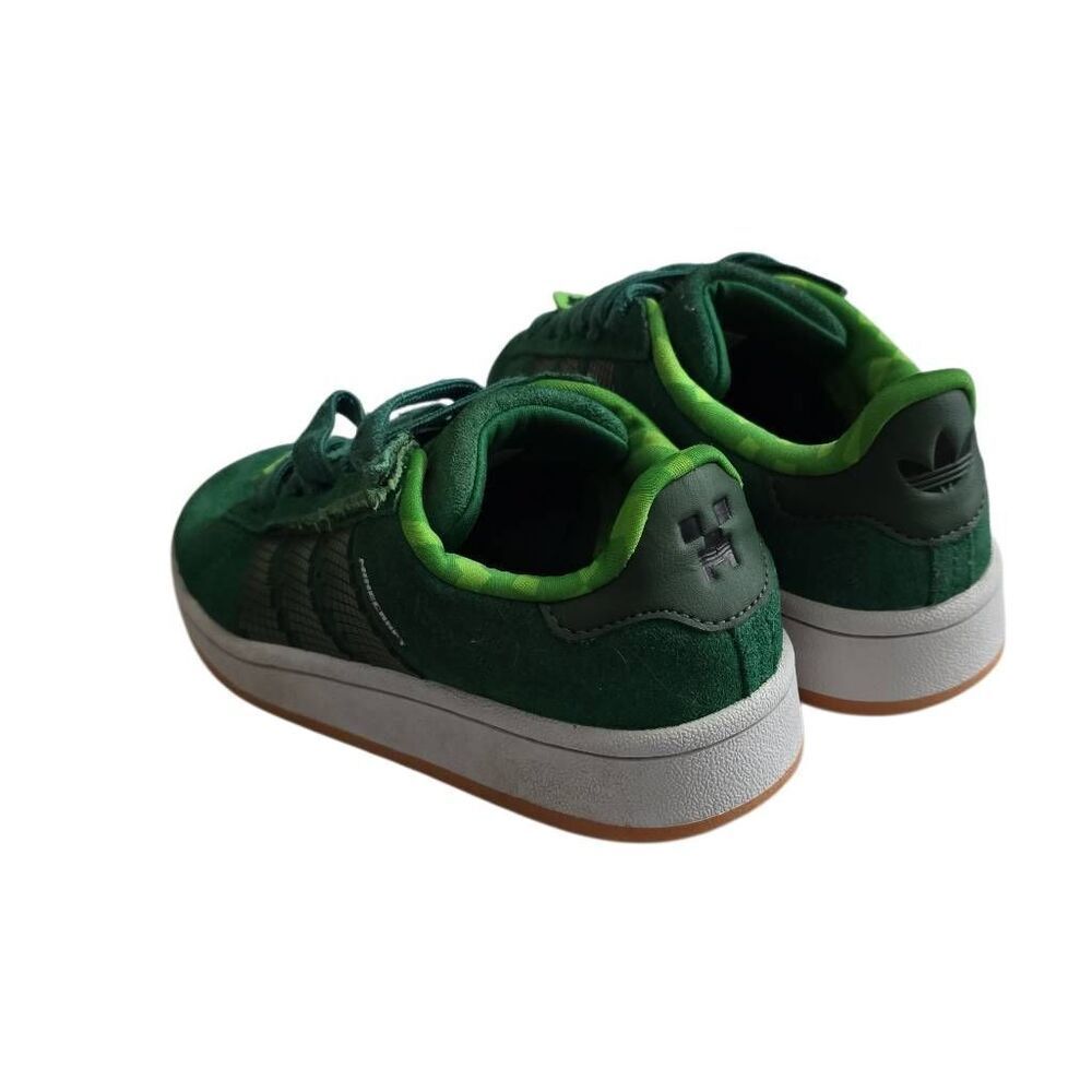 Adidas x Minecraft Boys Size 1 Campus 00's Green Suede Sneakers - Picture 8 of 10